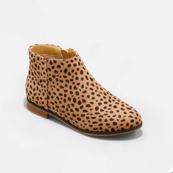 Cat & Jack Other - Cat & Jack Girls Judi Leopard Print Zipper Ankle Bootie Size 5